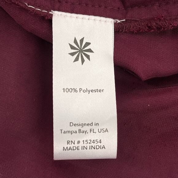 Karyn Seo Della Velvet V-Neck Boxy Fit Shirt Womens Size Large Beet Red - Picture 7 of 7